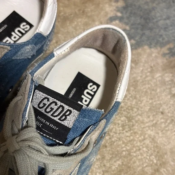 Golden Goose Denim Blue and Light Gray Sneakers